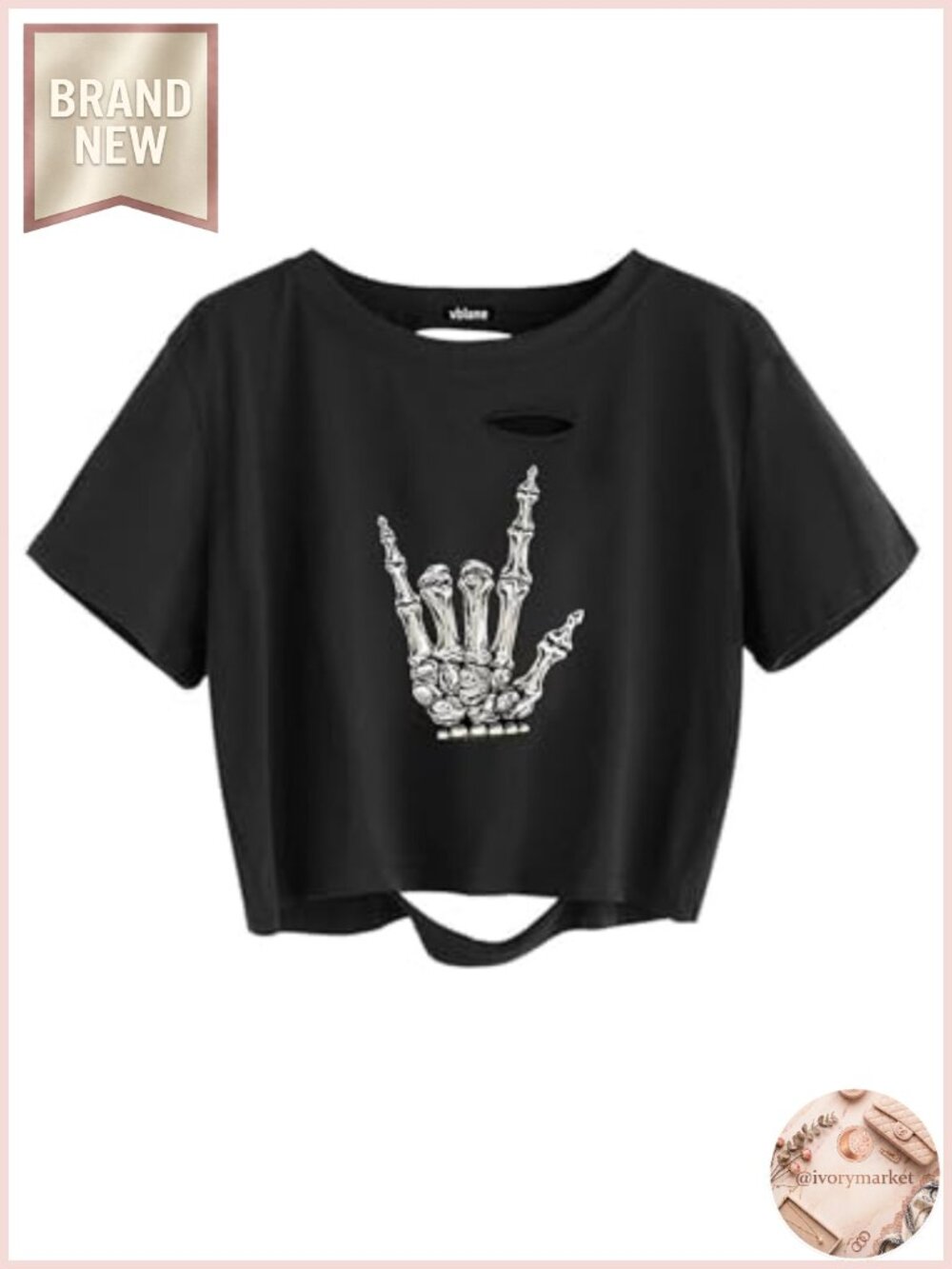 Oversized Crop Tee for Women Distressed Vintage Graphic Boxy T-Shirt